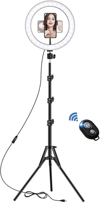 LED Ring Light with Tripod Stand, 10 inch