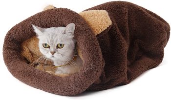 Cat Sleeping Bag Self-Warming Kitty Sack Brown