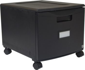 Storex One Drawer Mini File Cabinet with Lock & Casters
