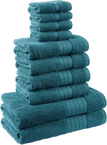 Brentfords Luxury Soft 10 Piece Towel Bale Bathroom Gift Set, Cotton, Teal, 25 x 1 x 16 cm