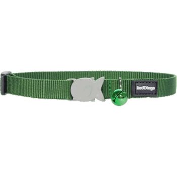 Red Dingo Classic Cat Collar, Green, Medium